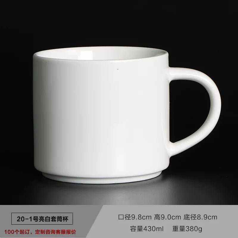 Minimalist Matte Ceramic Coffee Mug with Bamboo Lid | Customizable Logo