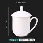 Minimalist Matte Ceramic Coffee Mug with Bamboo Lid | Customizable Logo