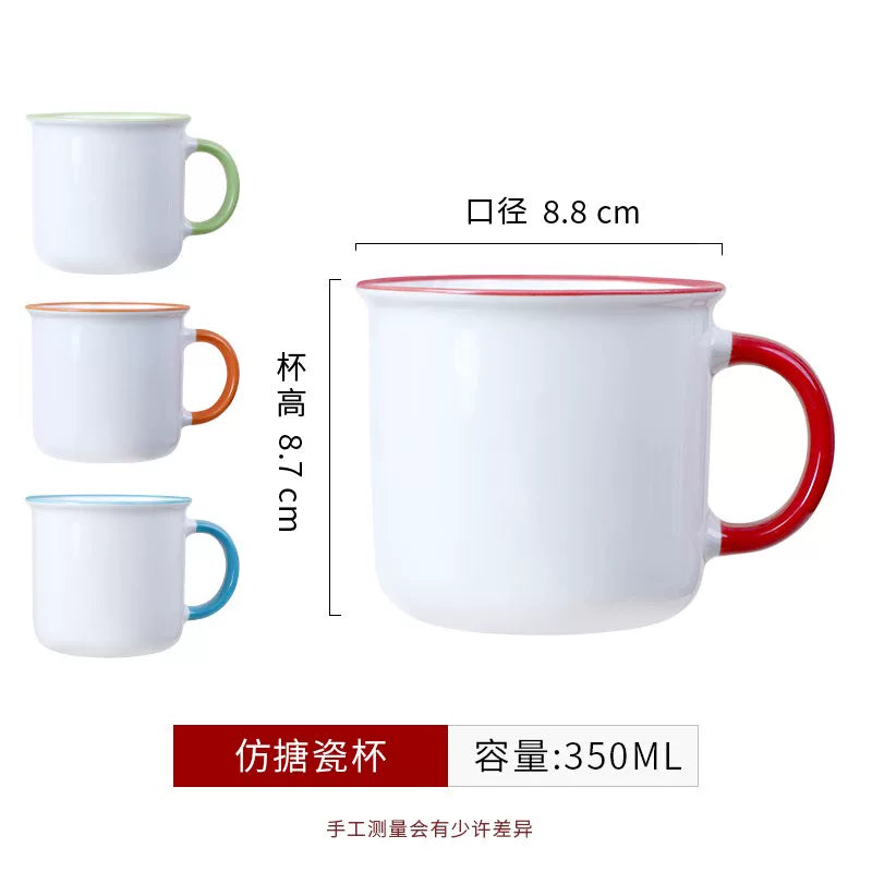 Minimalist Matte Ceramic Coffee Mug with Bamboo Lid | Customizable Logo