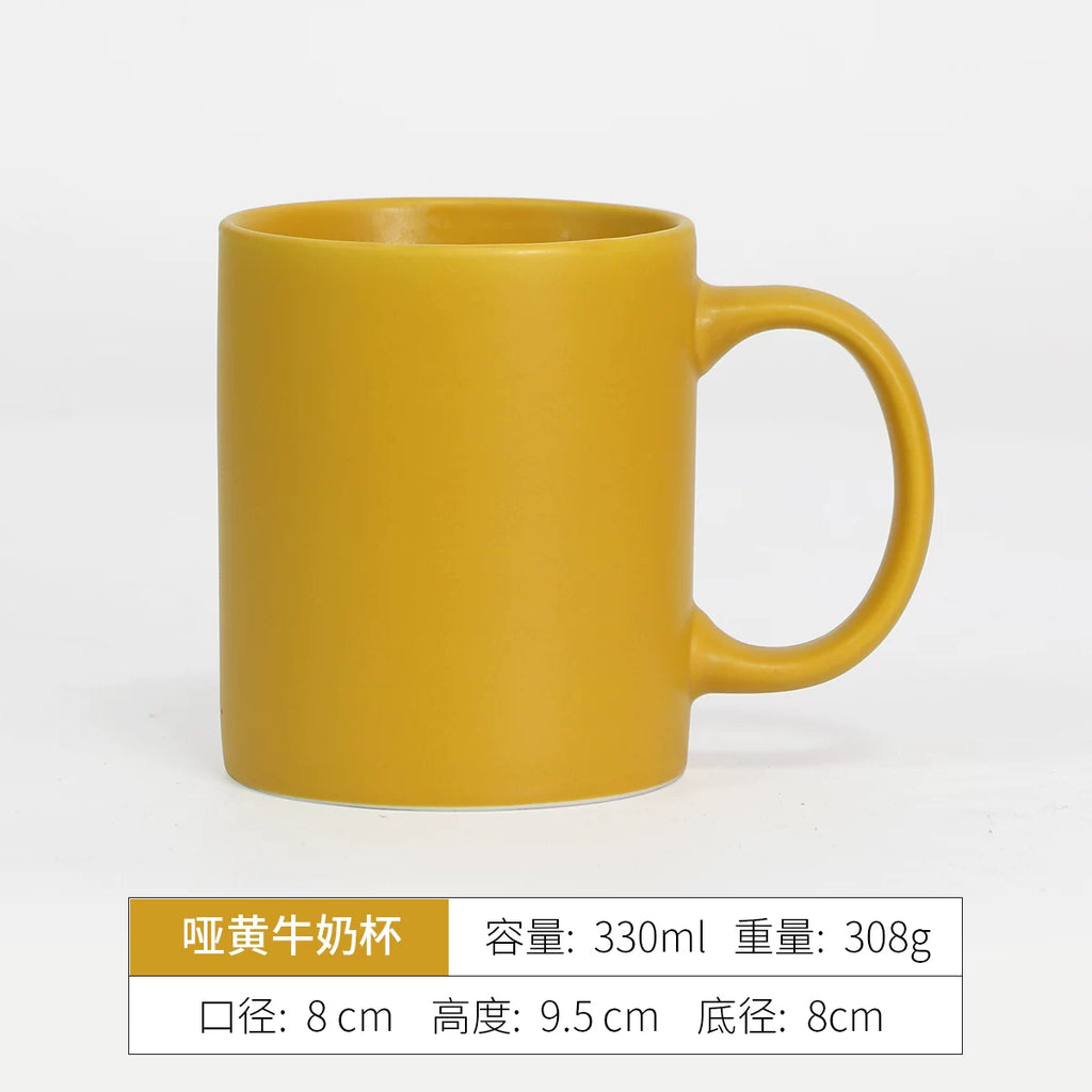 Minimalist Matte Ceramic Coffee Mug with Bamboo Lid | Customizable Logo