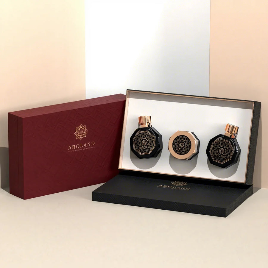 Empty Luxury Perfume Bottle and Bakhoor Jar Set | Custom Box