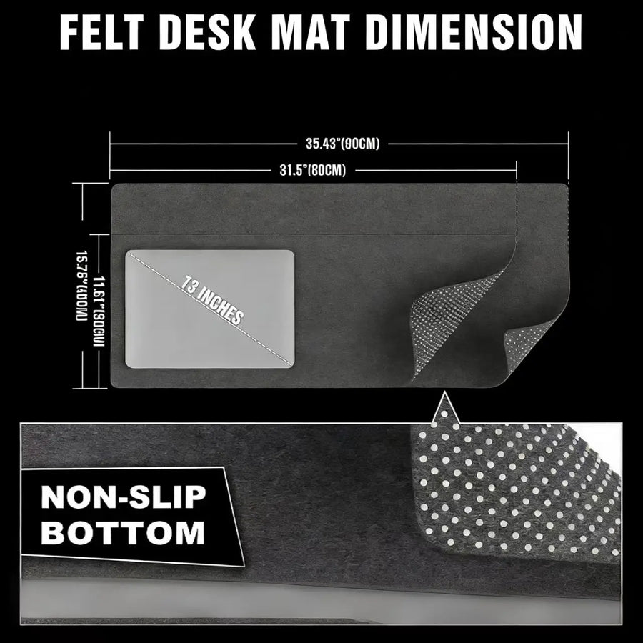 Custom Felt Desk Mats: 100 MOQ, 12-Day Lead, 2-5mm Thickness | Eco-Friendly Office Desk Pads