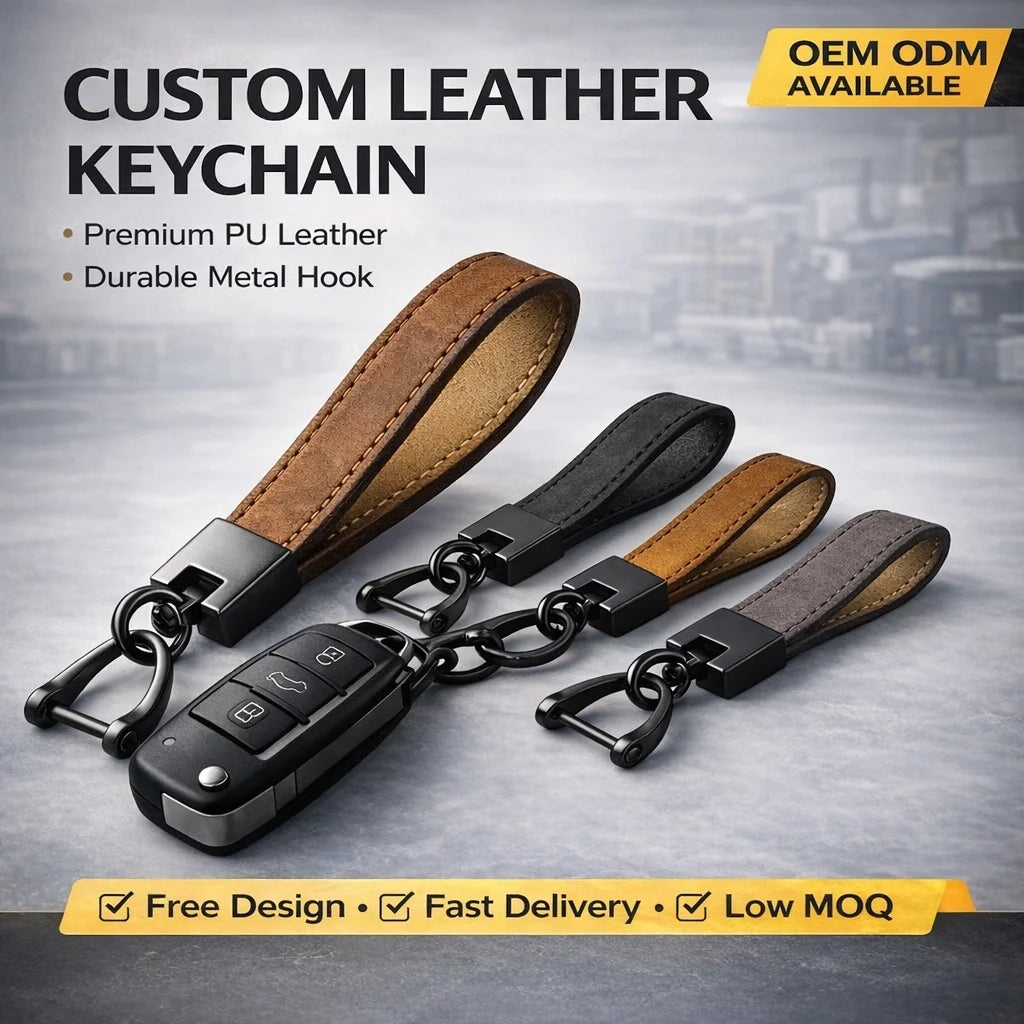 Custom Leather Keychain | Eco-Friendly | Embossed Logo | 50 MOQ | Corporate Gifts