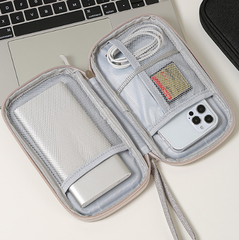 Custom 600D Oxford Cable Organizer Bag with Logo | Bulk 100pc MOQ for Conference Giveaways & Employee Kits