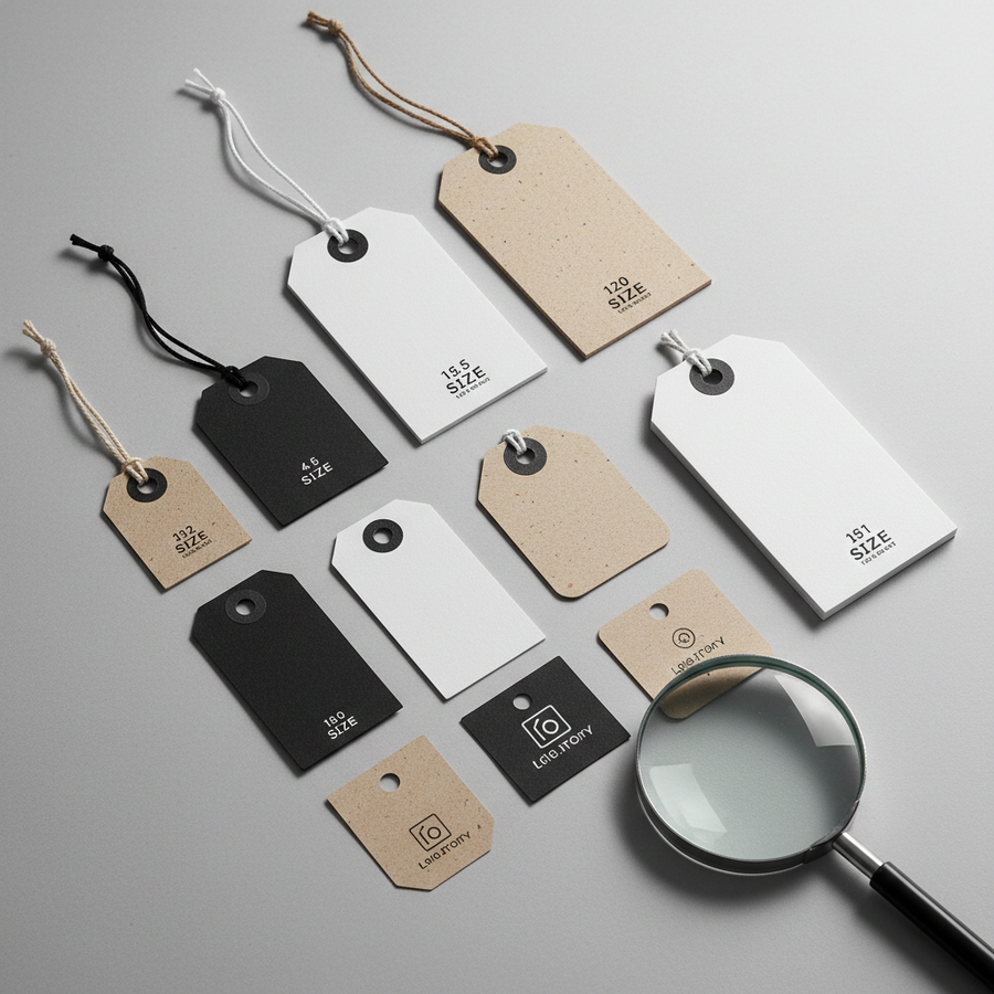 Custom Paper Hang Tags with String for Clothing and Product Packaging