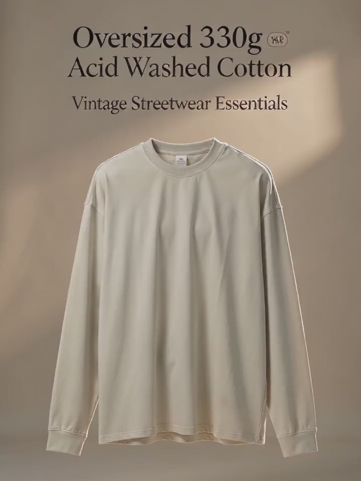 Oversized 310g Acid Washed Cotton Long Sleeve T-Shirt | Custom Printing | Vintage